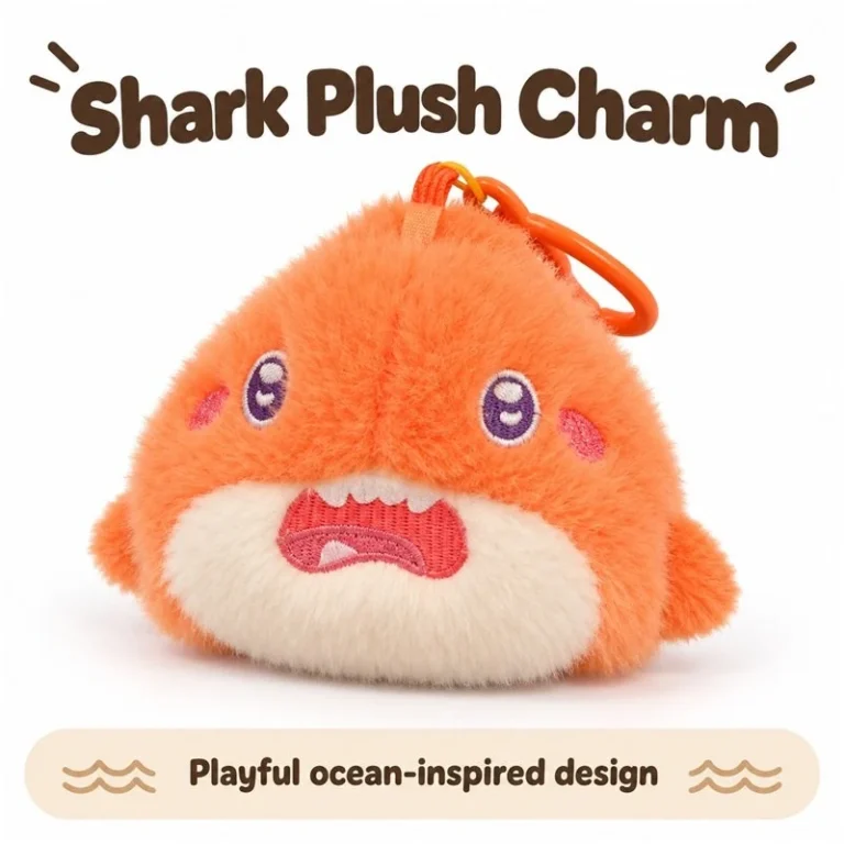 Orange Shark Plush Keychain