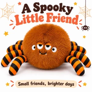 Orange Striped Leg Spider Plush