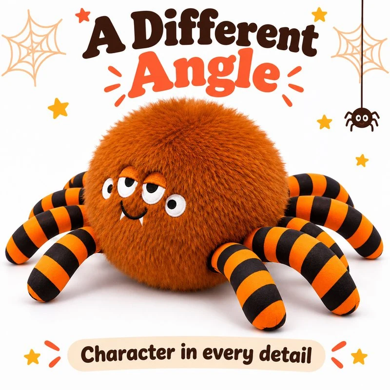 Orange Striped Leg Spider Plush — additional angle concept.