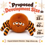 Orange Striped Leg Spider Plush — proposed size reference; dimensions require sample confirmation.