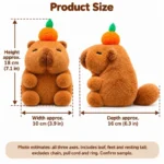 Orange Top Capybara Plush Keychain — proposed size reference; dimensions require sample confirmation.