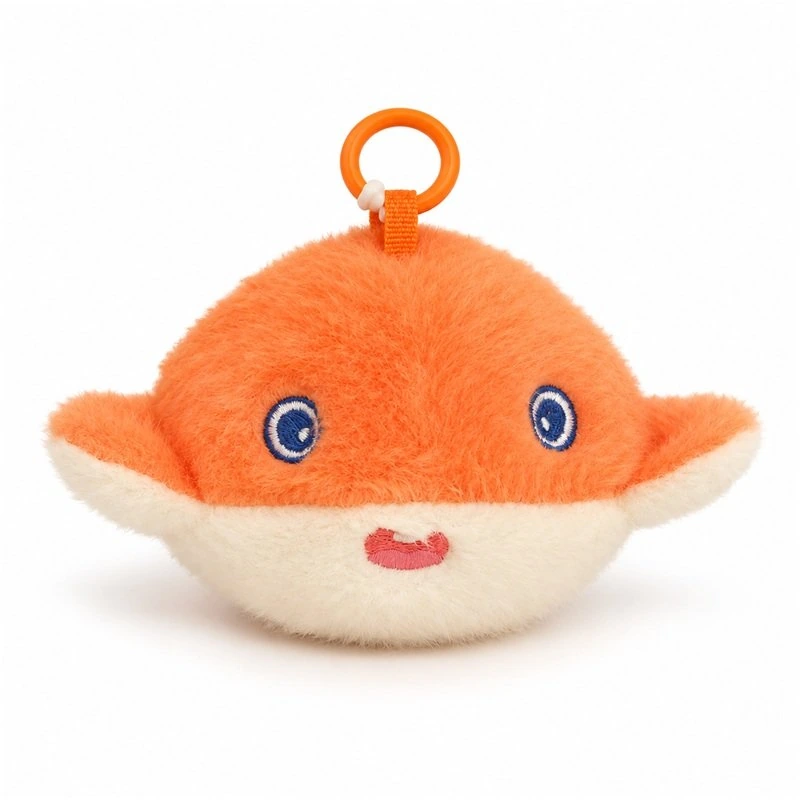 Orange White Belly Ray Plush Keychain