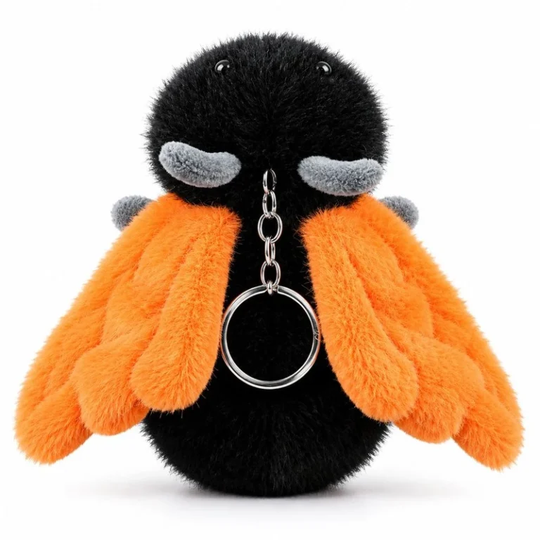 Orange Wing Moth Plush Bag Charm