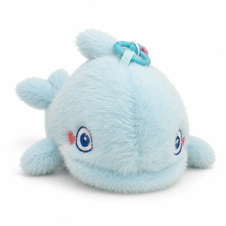 Pale Blue Dolphin Plush Keychain