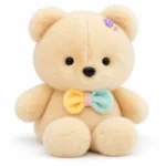 Flower Ear Pastel Bow Teddy Bear Plush; AI concept reference, final sample and specifications to be confirmed.