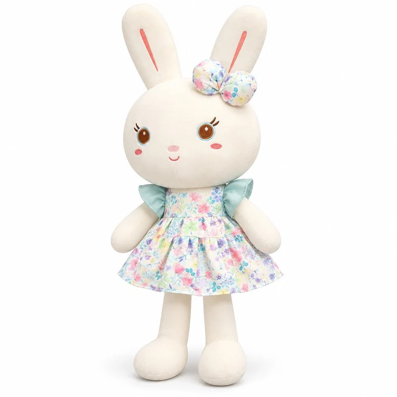 Pastel Floral Long Ear Rabbit Plush