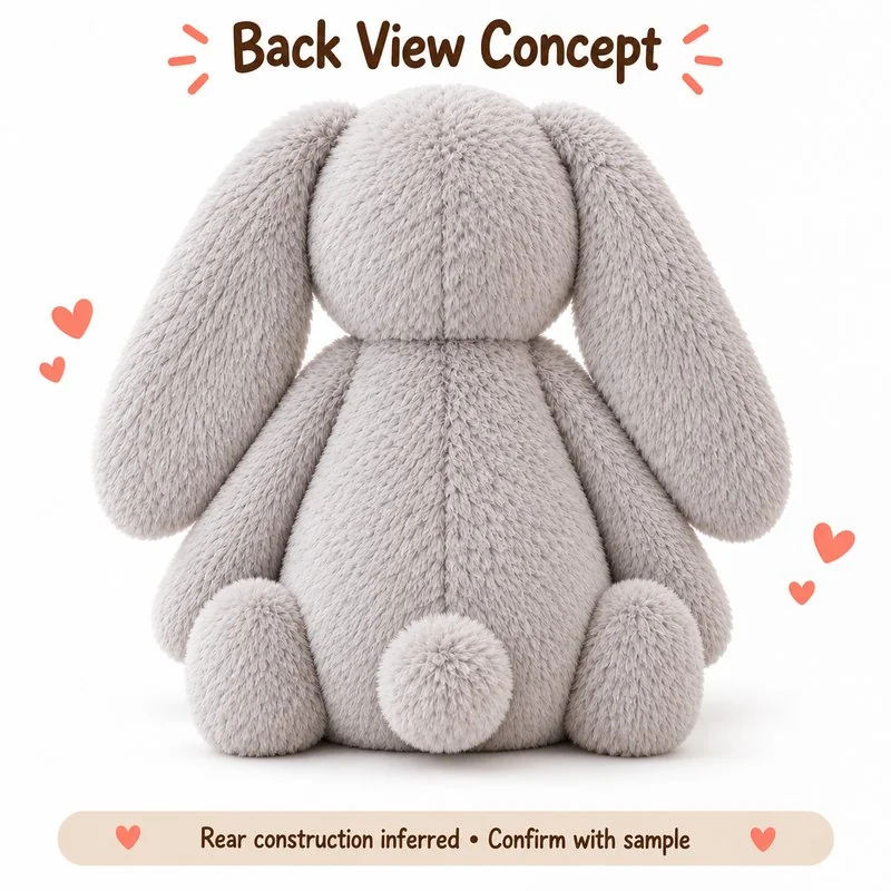 Personalized Photo Gray Bunny Plush — reverse construction concept.