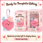 Pink Anatomical Heart Plush Keychain — optional packaging concept; final artwork, fit and quotation require confirmation.