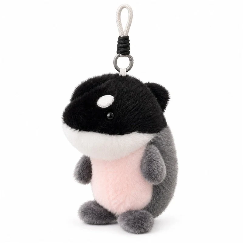 Pink Belly Orca Plush Bag Charm
