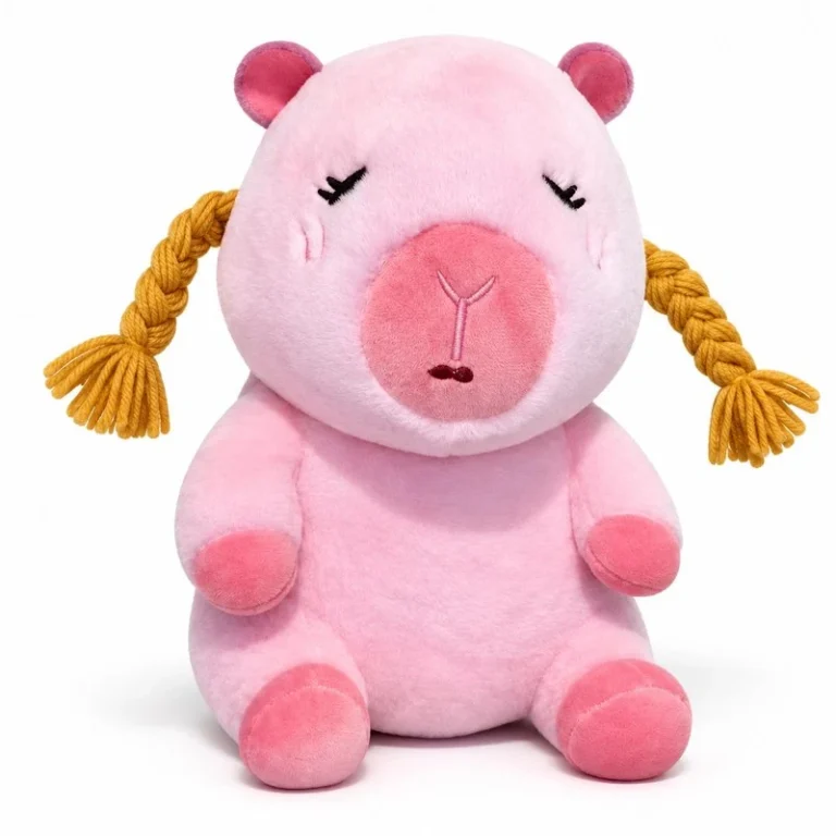 Pink Braided Capybara Plush