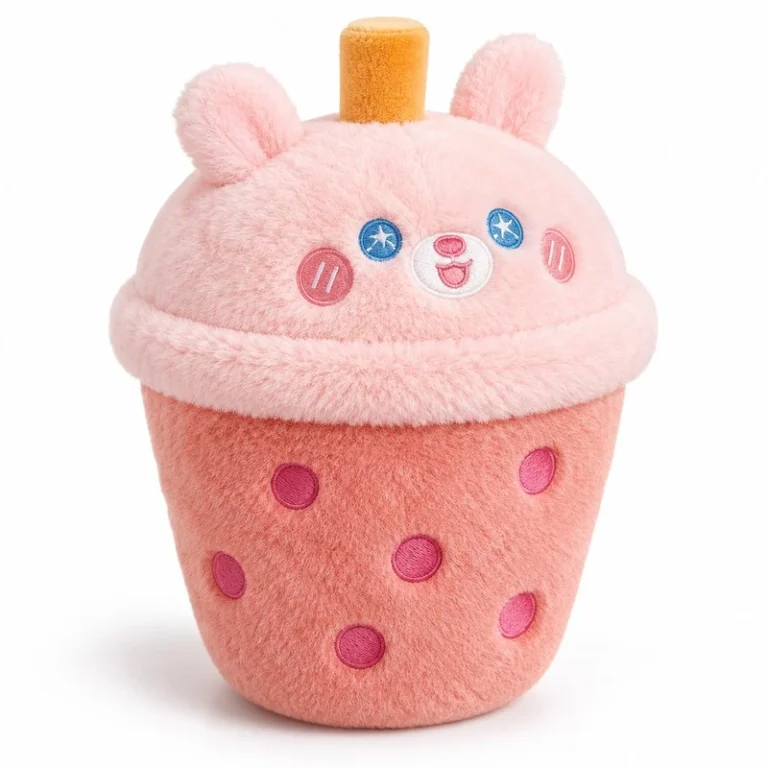 Pink Bunny Bubble Tea Cup Plush