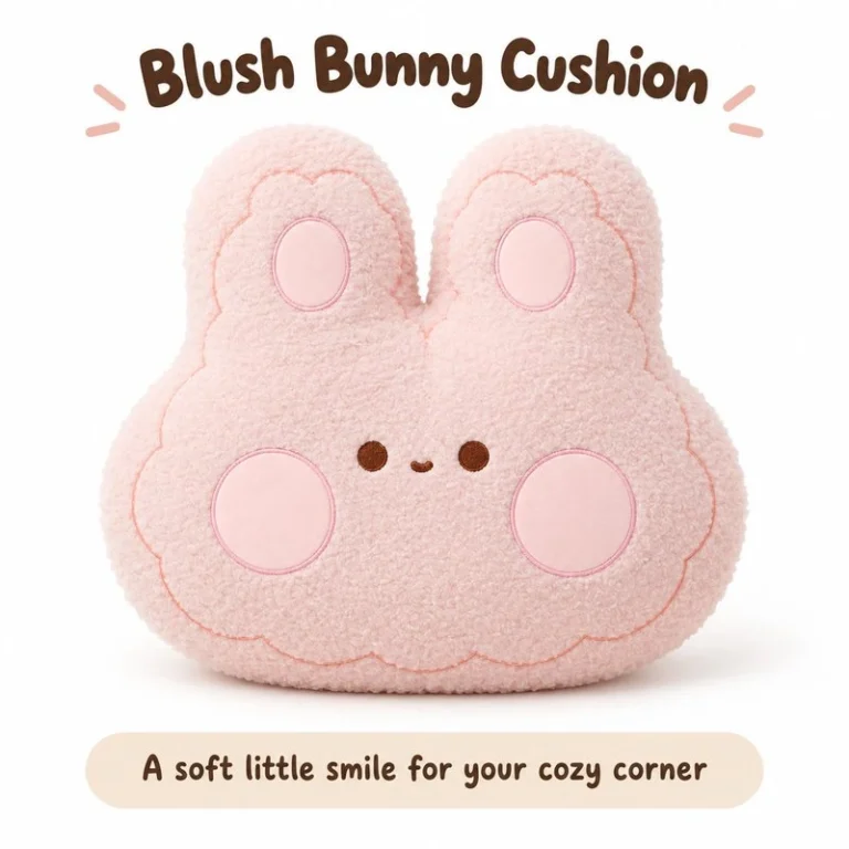 Pink Bunny Face Plush Pillow