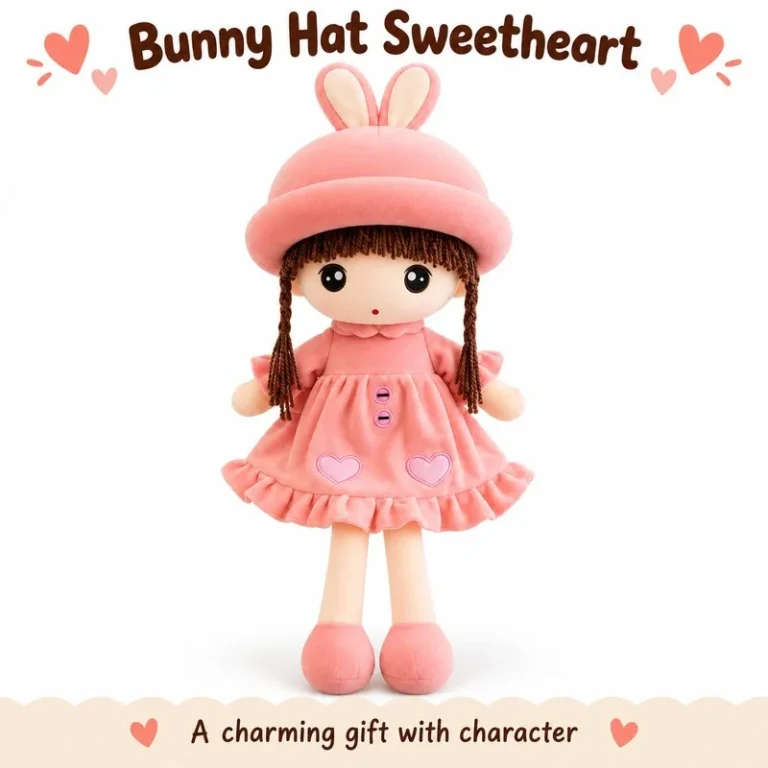 Pink Bunny Hat Cloth Doll