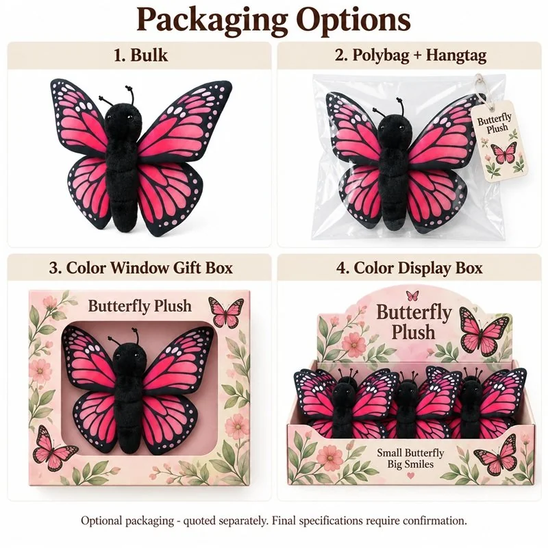 Pink Butterfly Stuffed Animal — packaging concept