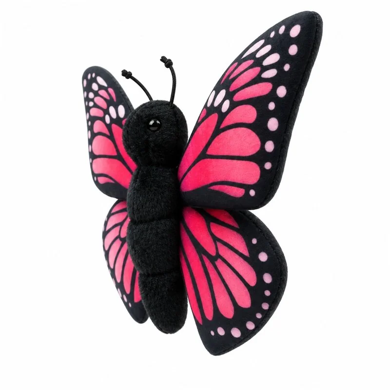 Pink Butterfly Stuffed Animal — side view concept