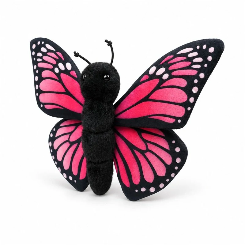 Pink Butterfly Stuffed Animal — plush design concept