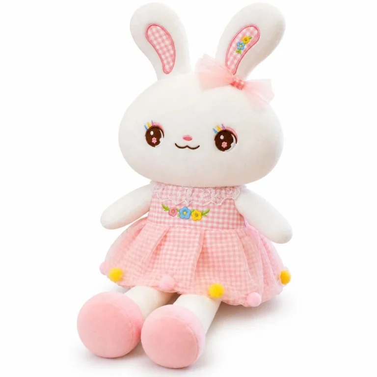 Pink Gingham Rabbit Cloth Doll