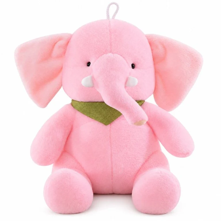 Pink Green Bandana Elephant Plush
