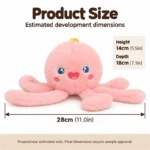Pink Jellyfish Plush Keychain — proposed size reference; dimensions require sample confirmation.