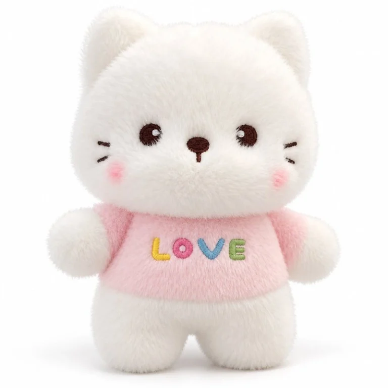 Pink Love Shirt Cat Plush