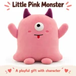 Two Horn Pink One Eyed Monster Plush; AI concept reference, final sample and specifications to be confirmed.