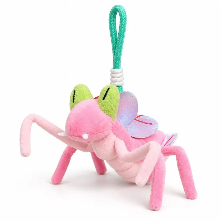 Pink Orchid Mantis Plush Keychain