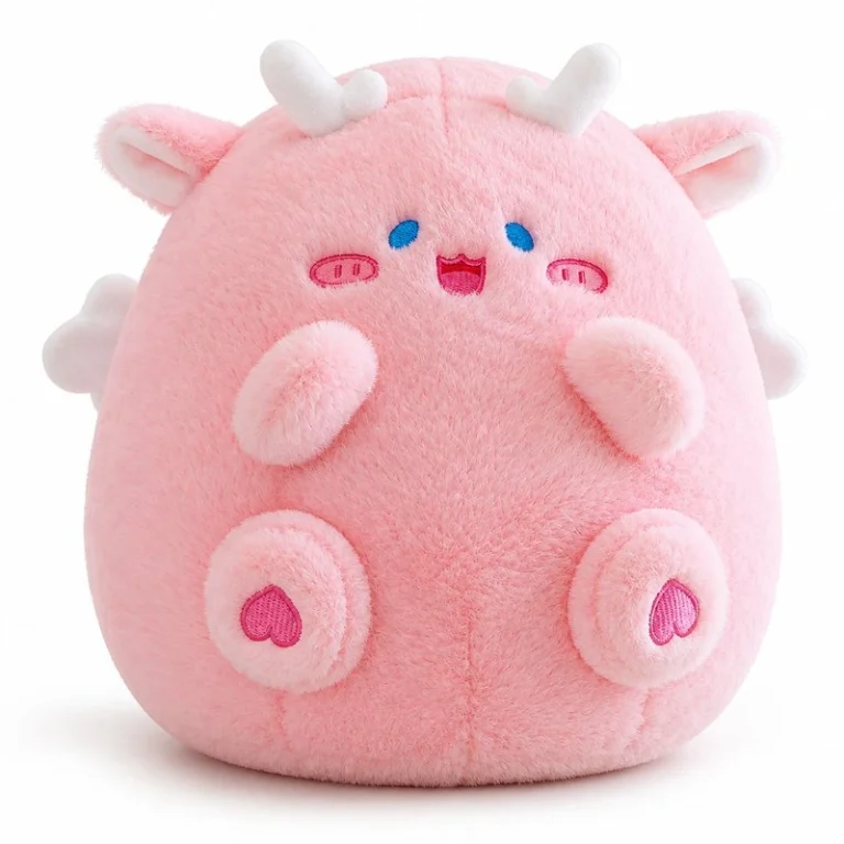 Pink Round Dragon Plush