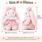 Pink Ruffle Dress Lop Ear Bunny Plush — proposed size reference; dimensions require sample confirmation.