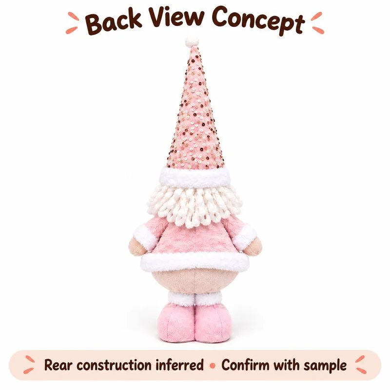 Pink Sequin Santa Decoration — reverse construction concept.