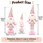 Pink Sequin Santa Decoration — proposed size reference; dimensions require sample confirmation.
