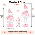 Pink Sequin Snowman Decoration — proposed size reference; dimensions require sample confirmation.