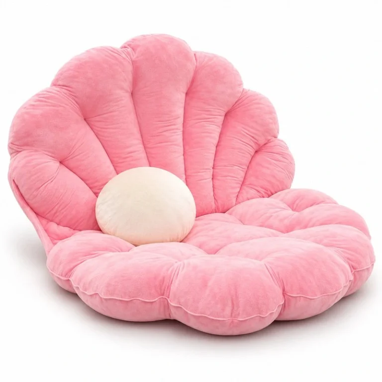 Pink Shell Pearl Plush Floor Cushion
