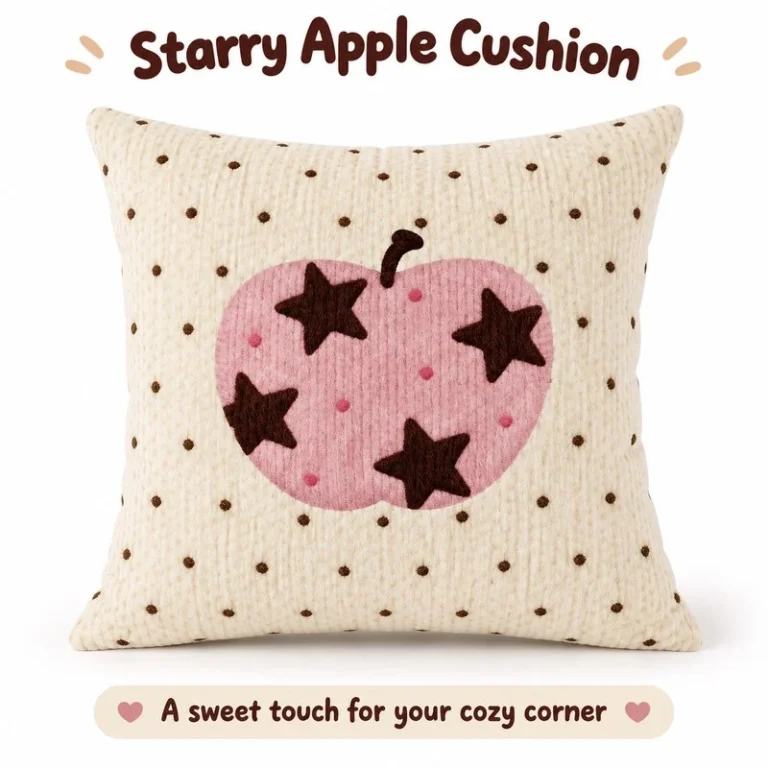 Pink Starry Apple Square Cushion