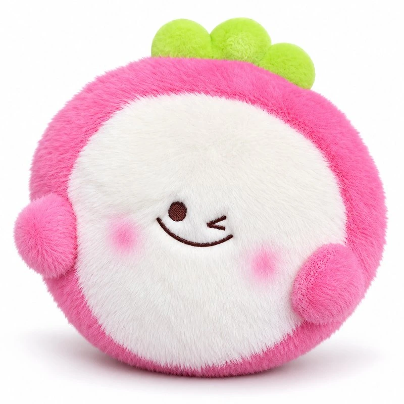 Pink Round Fruit Character Plush