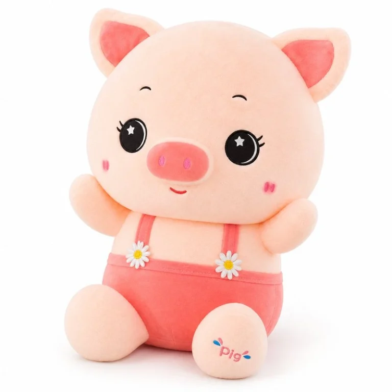 Pink Suspender Pig Plush