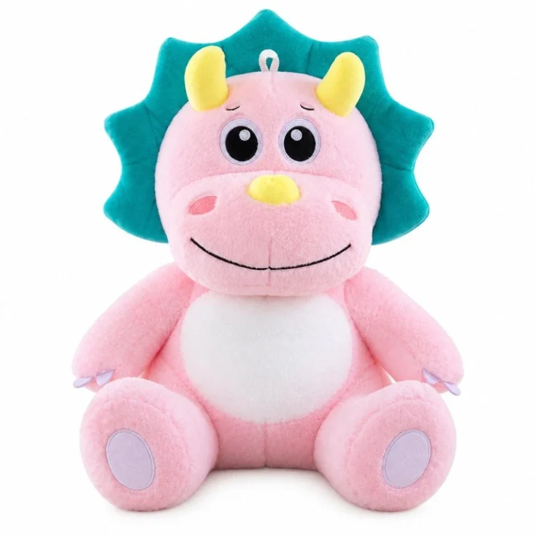 Pink Teal Frill Triceratops Plush