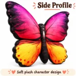 Pink Yellow Butterfly Plush Pillow — additional angle concept.