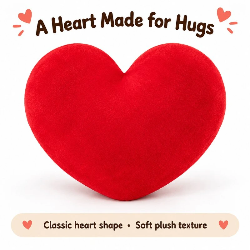 Plain Red Heart Plush Pillow