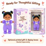 Purple Butterfly Romper Cloth Doll — optional packaging concept; final artwork, fit and quotation require confirmation.