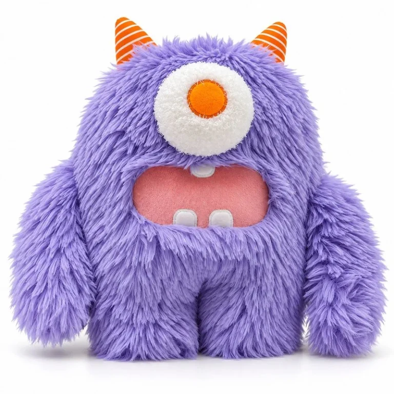 Purple One Eye Open Mouth Monster Plush