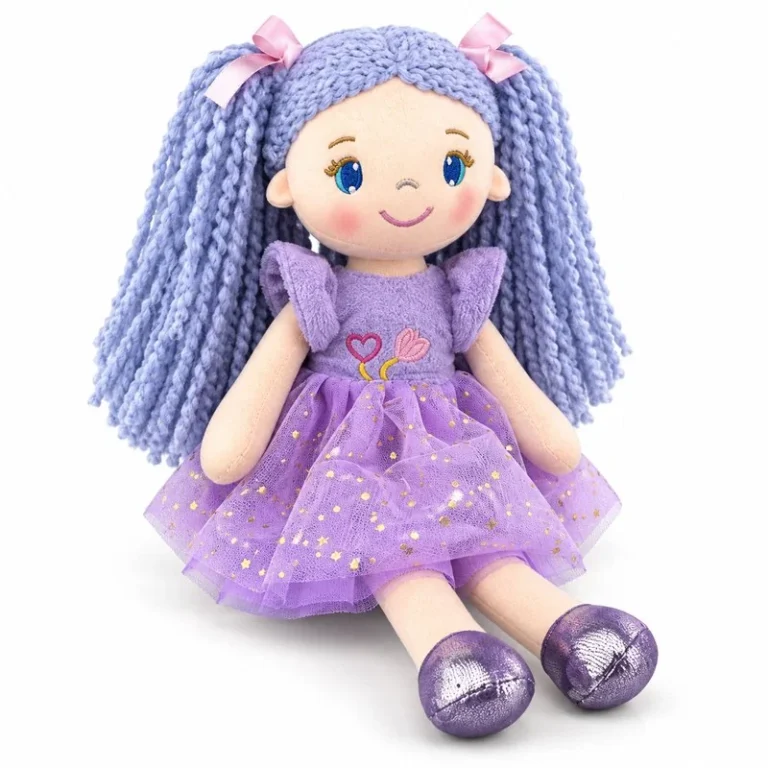Purple Pigtail Cloth Doll