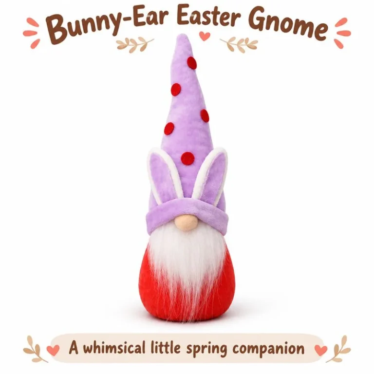 Purple Polka Dot Bunny Gnome Plush