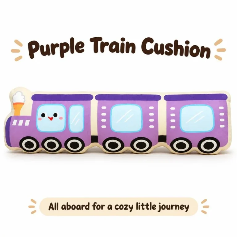 Purple Train Plush Cushion