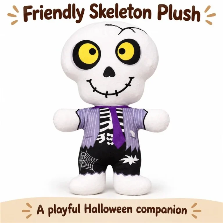 Purple Vest Skeleton Plush Doll