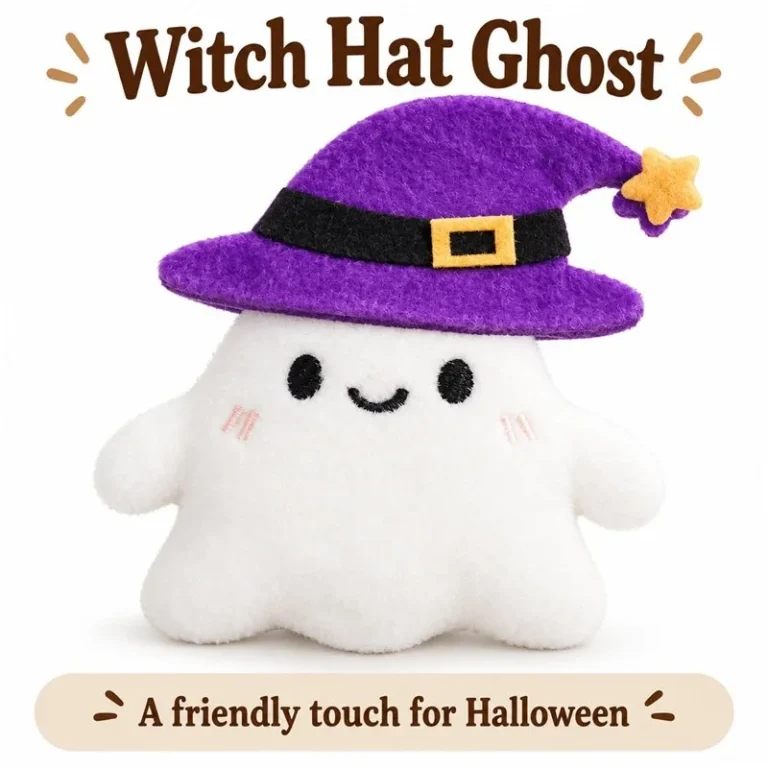 Purple Witch Hat Ghost Plush