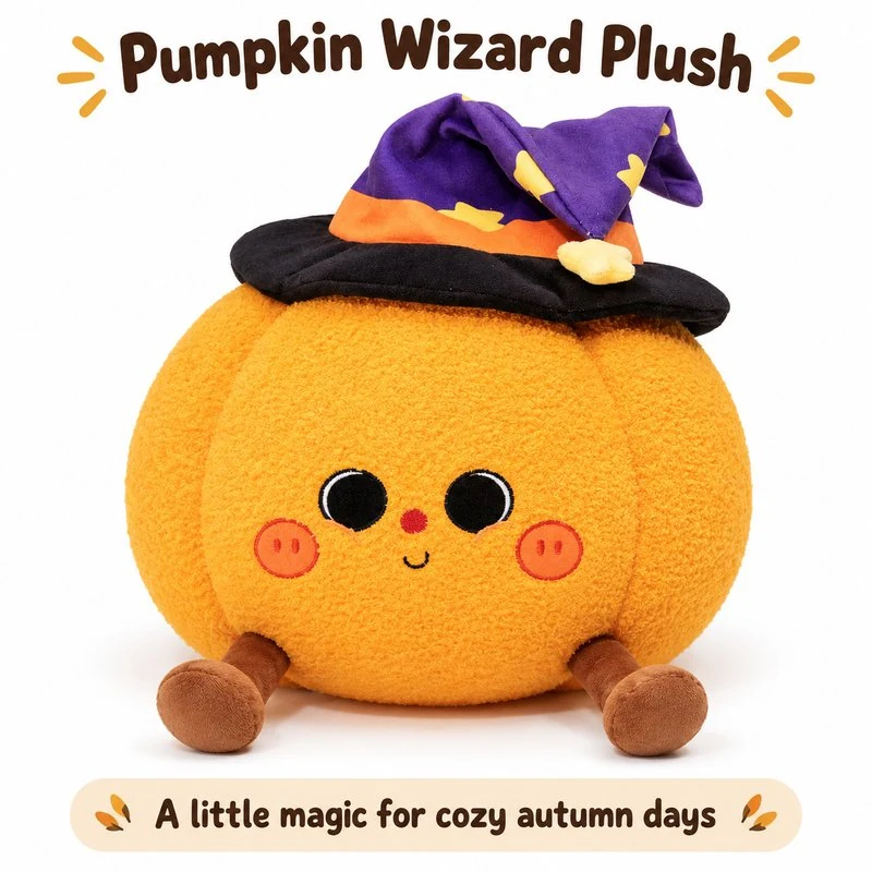 Purple Wizard Hat Round Pumpkin Plush