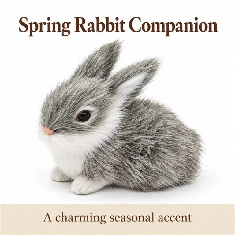Realistic Gray Easter Rabbit Decoration