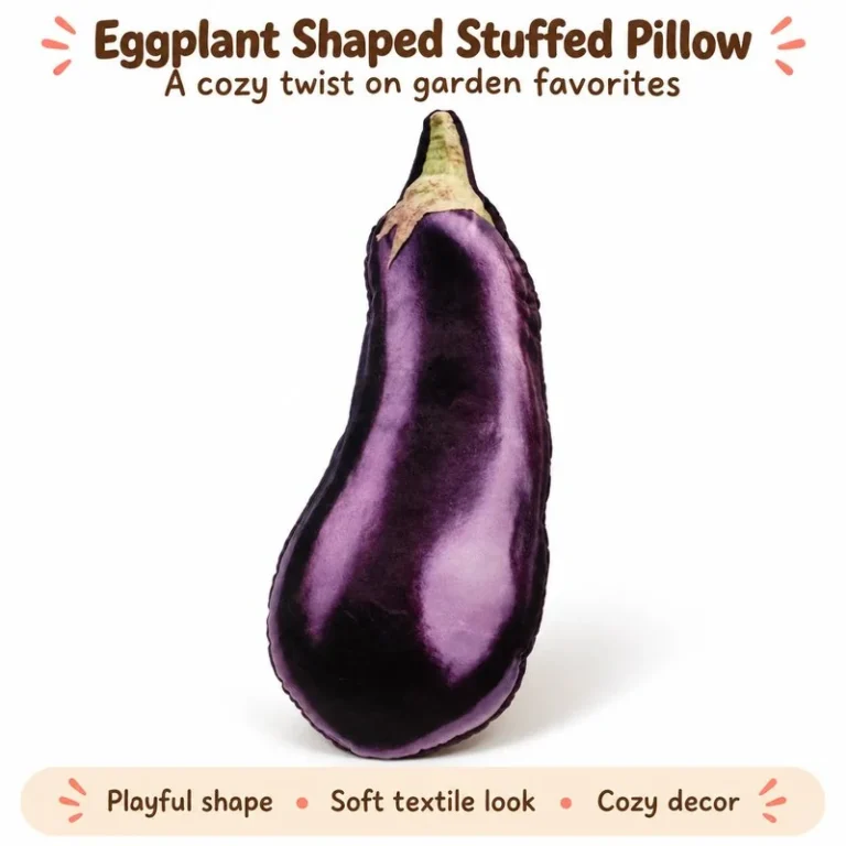 Realistic Purple Eggplant Plush Pillow