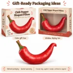 Realistic Red Chili Plush Pillow — optional packaging concept; final artwork, fit and quotation require confirmation.