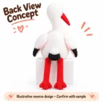 Red Bill White Stork Plush Toy — reverse construction concept.